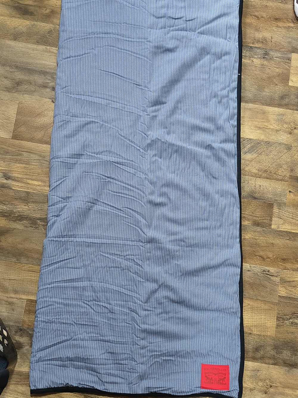 Levi's Blue Pinstripe Throw with Red Logo Patch